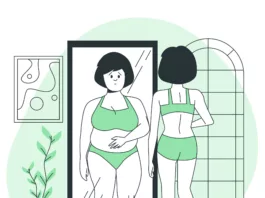 Illustration of a woman with Eating Disorders