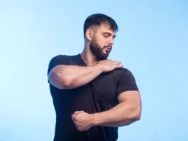 Image of a young man with stiff muscles