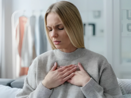 Image of a woman suffering from Sinus Tachycardia