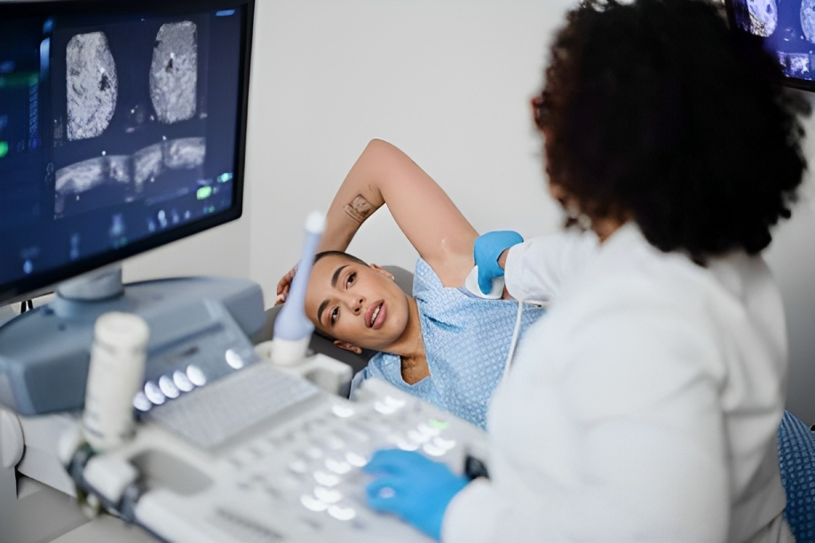 A doctor performing ultrasound 