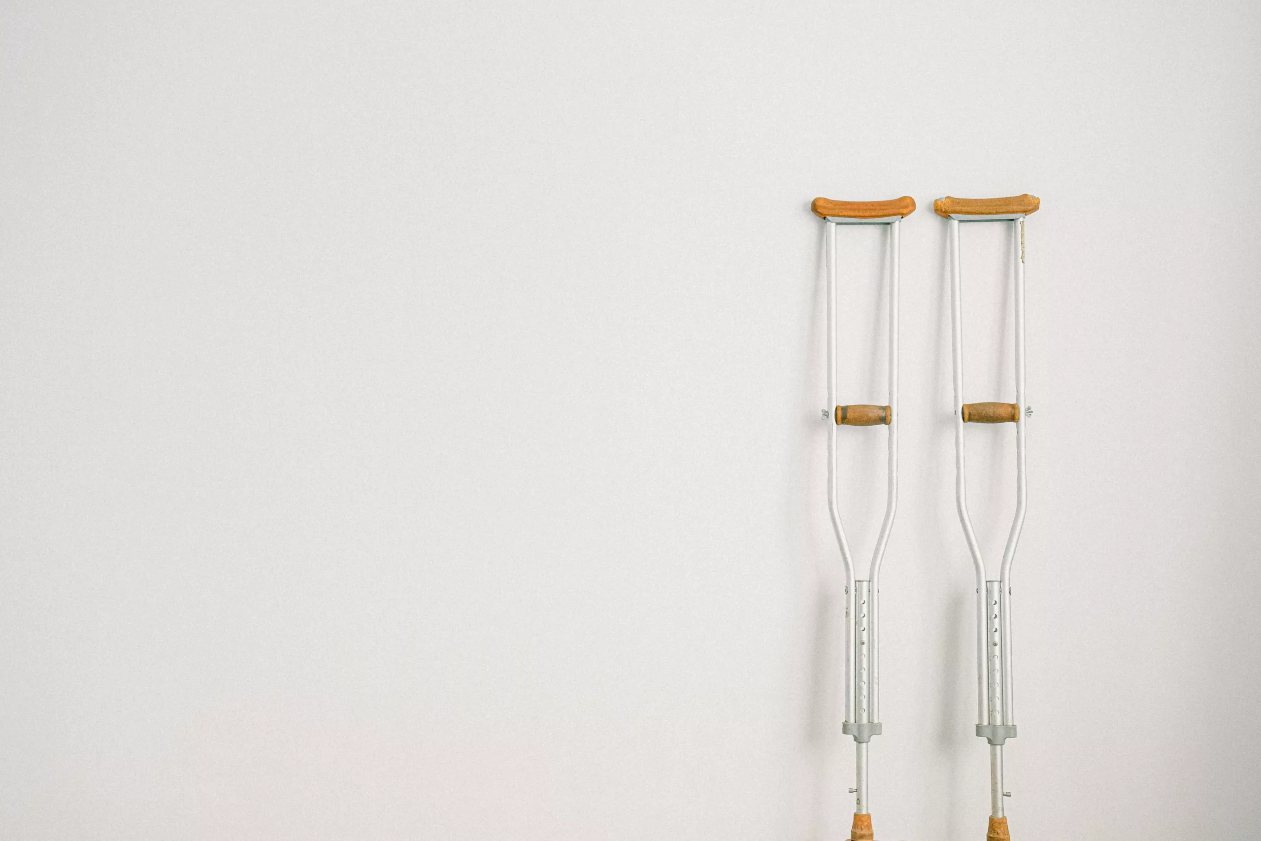 Crutches to relieve groin pull.